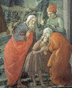Fra Filippo Lippi Details of St John beids farewell to his parents Sweden oil painting artist